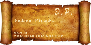 Deckner Piroska névjegykártya