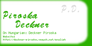 piroska deckner business card